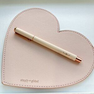 Simply Gilded Neutral Bow Refillable Ink Pen with rose gold hardware NWOT